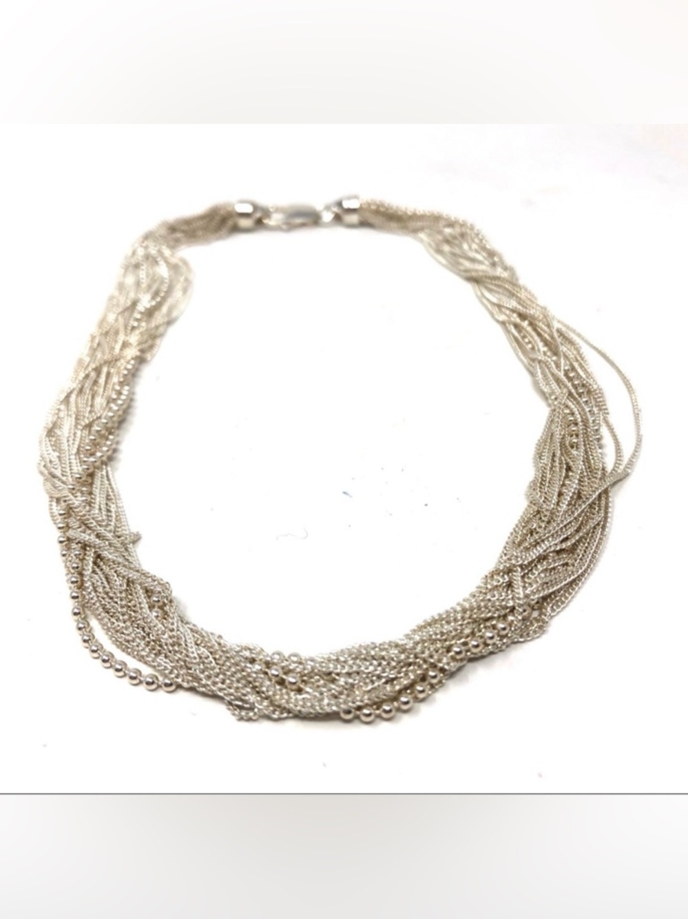 Sterling silver multi-twisted-strand necklace, 40.6g, made in Italy